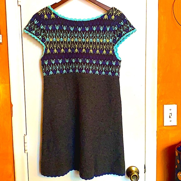 Free People Blue Gray Combo Sweater Dress NWT - Picture 5 of 9